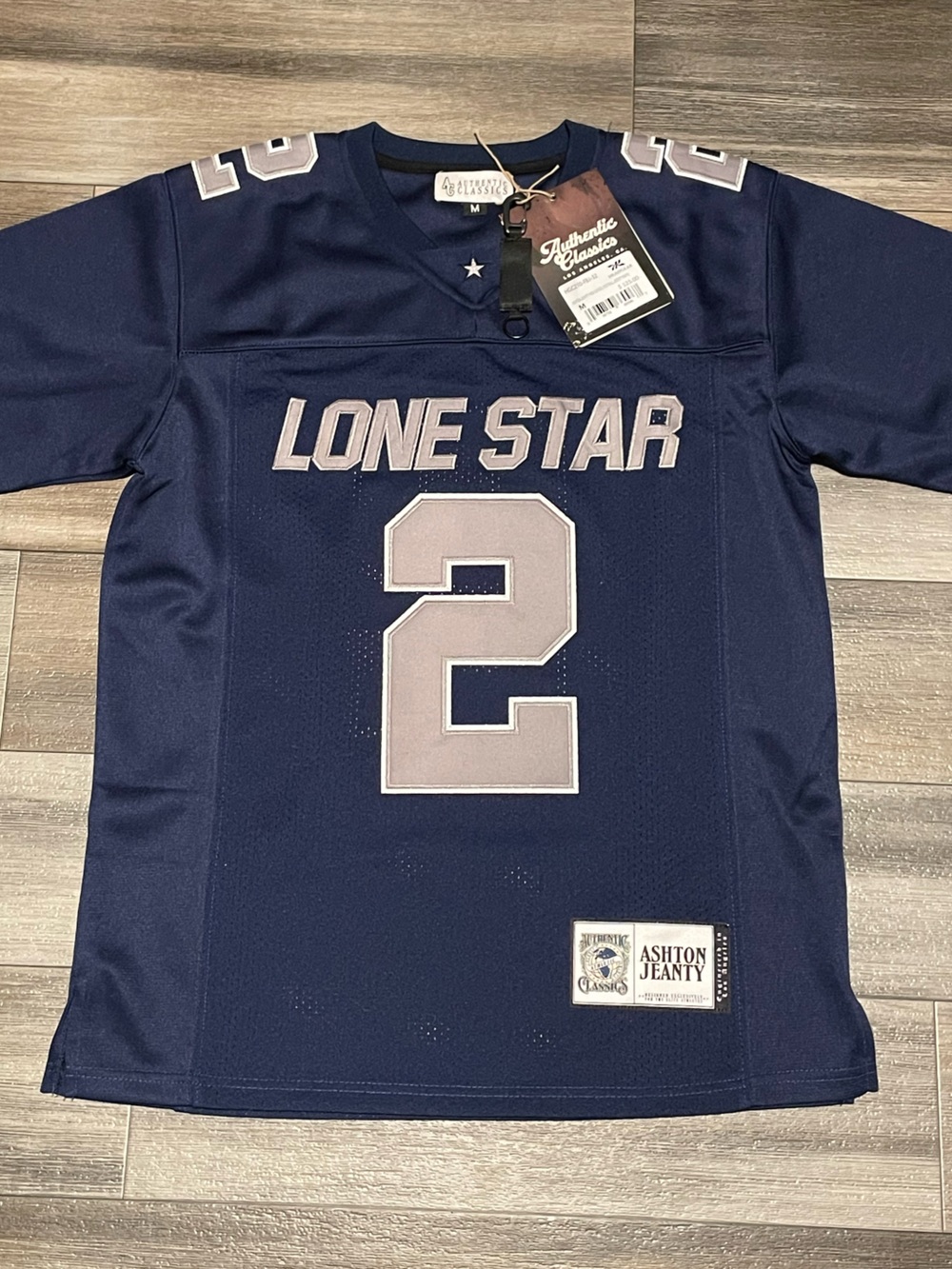 Ashton Jeanty HS Lone Star Navy Football Jersey - Blue